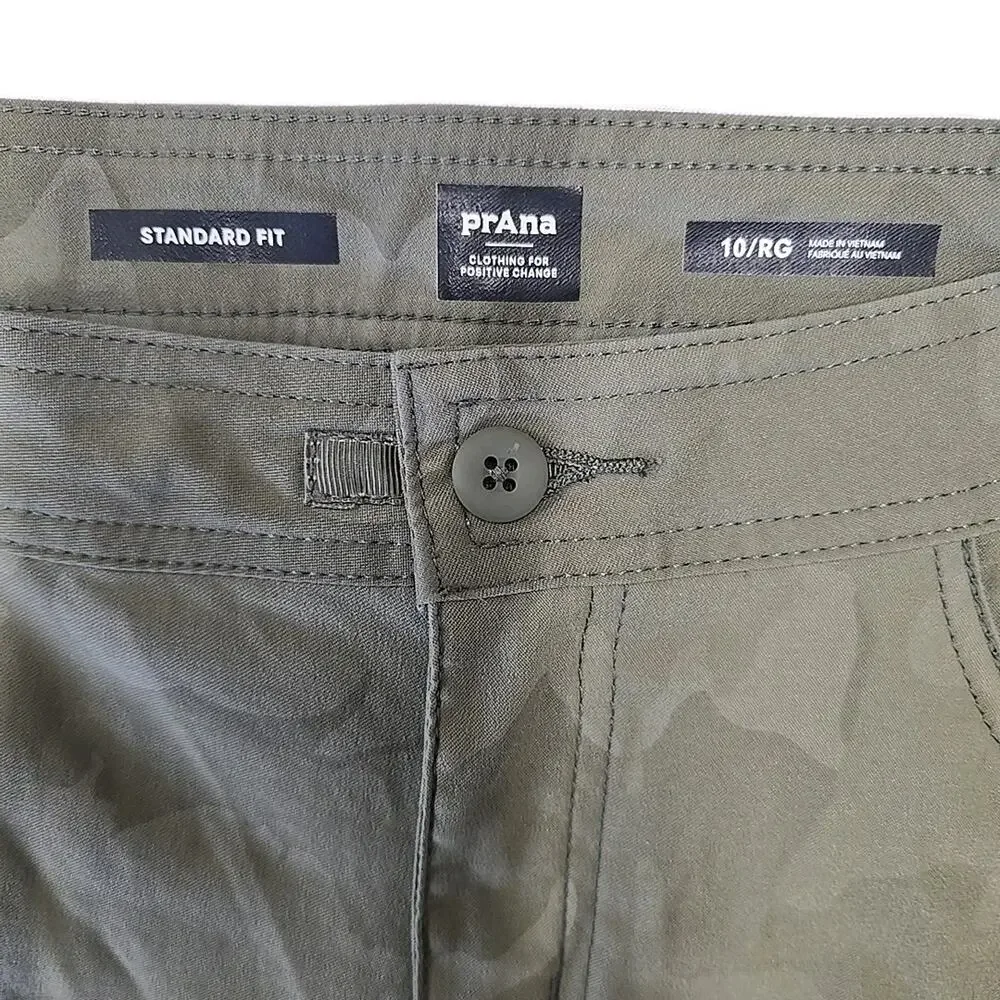 Prana Halle Jogger II Pants 10 Sage Green Camo Gorpcore Outdoor Utility Hiking